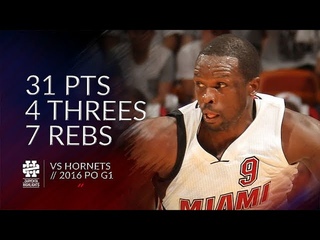 Luol Deng 31 pts 4 threes 7 rebs vs Hornets 2016 PO G1