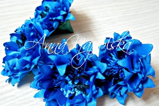 Волошка канзаши. Василек своими руками. Cornflower kanzashi.
