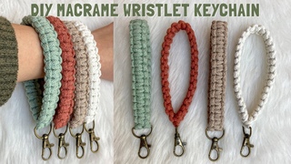 DIY | Macrame wristlet keychain tutorial | llaveros en macrame | 마크라메 키링