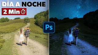 De día a noche con Photoshop en 2 minutos ¡MUY FÁCIL!