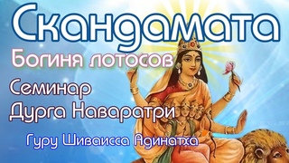 Скандамата Дурга Деви Шакти - богиня лотосов, держащее дитя Картикейю. Гуру Шиваисса Адинатха