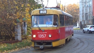 Трамваи Tatra-t3 (МТТЧ) №1357 + №1358 (СМЕ) в раритетной окраске!