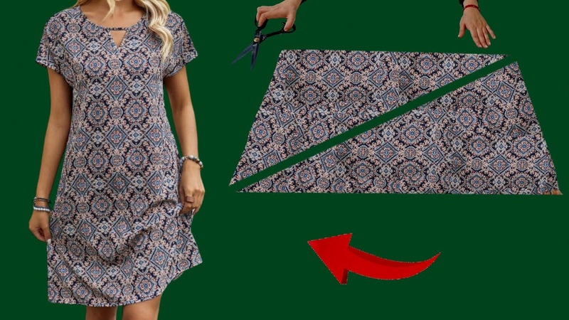 Only 1. 1 meter Fabric Dress Will Save You This Summer Sew in 10 Minutes Very Easy