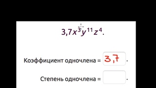 14328 Коэффициент и степень одночлена в стандартном виде