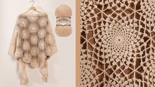 Alize Angora Gold ile Ortanca Motifli Şal | Shawl Tutorial | Изготовление Шали
