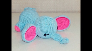Игрушка амигуруми. Слоник-сплюшка. Мастер-класс крючком (crochet elephant)