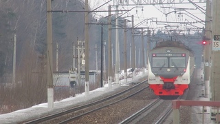Электропоезд ЭД4М-0493 ЦППК платформа Зосимова Пустынь