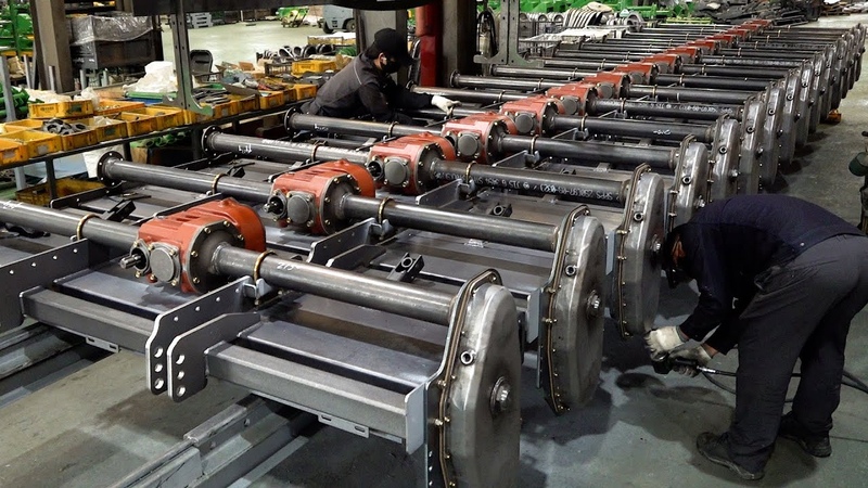 Mass production process of amazing modern factories. Korean skilled technicians