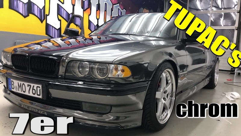 7er BMW SCHWARZ CHROM foliert 2 PAC TRIBUTE 4 K ,