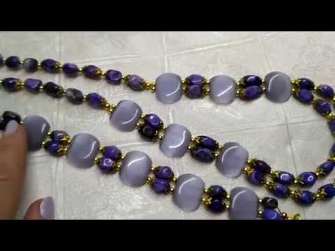 Переделка бус. Jewellery made of natural stones. Necklaces,