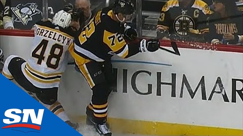 Matt Grezlyck s Arm Pinned Against Glass After Awkward Hit From Patric