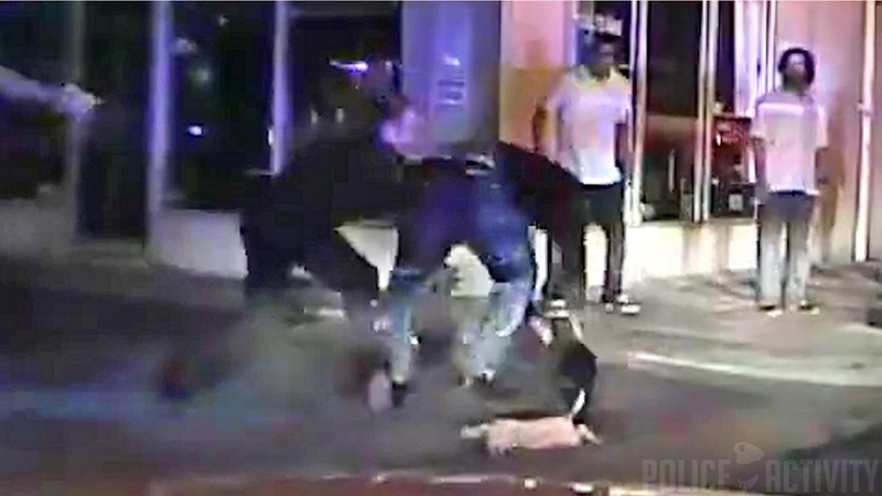 Police Dashcam Video Shows Man Strangling Two Pit Bull