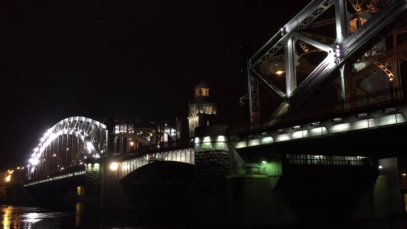 Saint Petersburg Bolsheokhtinsky bridge, night