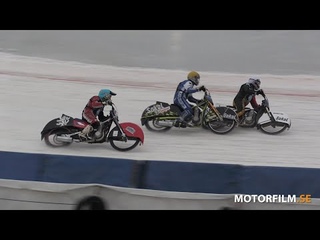 2020-01-11 FIM Ice Speedway Gladiators World Championship, QR1, Örnsköldsvik, Sweden, Heat 12 crash