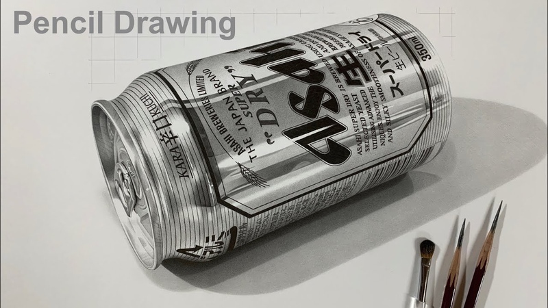 鉛筆画 スーパードライ Pencil Drawing can of