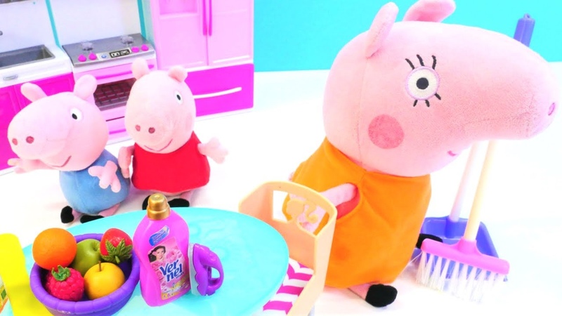 Peppa Pig çizgi film. George ve Peppa annesine kötü şaka