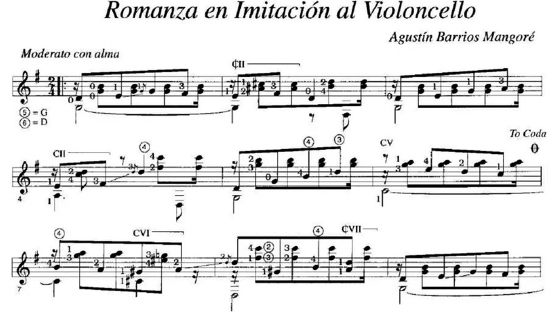 Agustín Barrios Romanza en imitación al