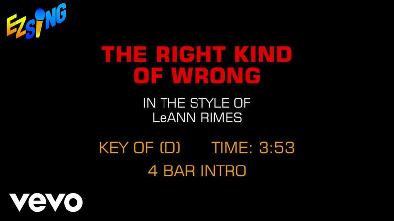 Le Ann Rimes Right Kind Of Wrong ( Karaoke EZ