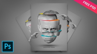Touch Angry Man Sliced Head - Tutorial Photoshop CC 2019