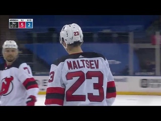 Mikhail Maltsev scores his first NHL goal vs Rangers (2021)