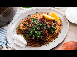 Lentils And Rice With Caramelized Onions