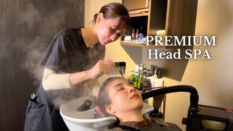 ASMR I got THE PREMIUM head spa in Tokyo, Japan ( Soft