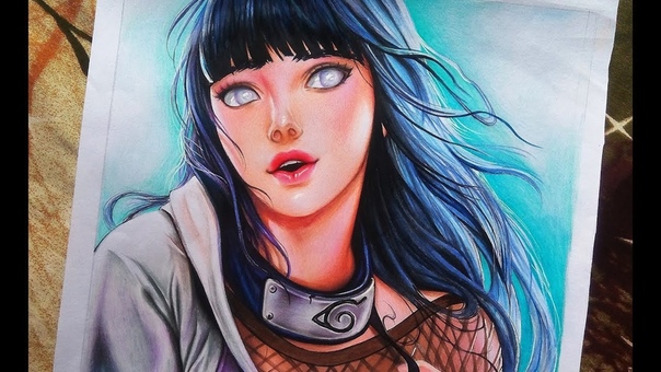Speed Drawing Hinata Hyuga, Sakimichan , Anime Drawing, Naruto