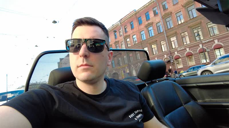 Evening cabrio promenade on