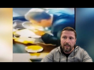 Человек, похожий на Геращенко, и тарелка