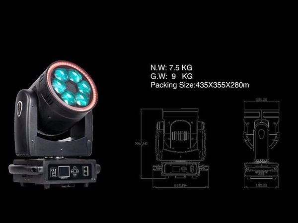 New model GY M1 6x40 W Beam Wash Moving Head