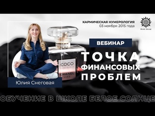 Точка Финансовых Проблем в Матрице Судьбы. Вебинар Юлии Снеговой. 3 ноября 2015 года