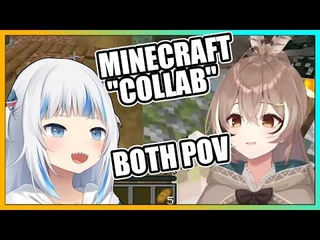 Gura pranking Mumei in minecraft - Both POV - Cute  “accidental“ collab