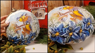 How to Make a Stunning Large Decoupage Medallion Bauble❤️ Mixed Media Christmas Decoration Tutorial