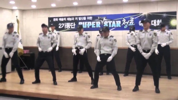Korean police dancing to Big Bangs Bang Bang Bang