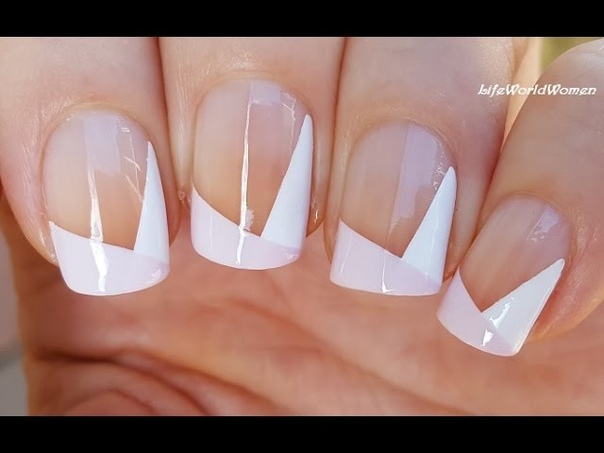 Geometric SIDE FRENCH MANICURE In Negative Space Nail Art