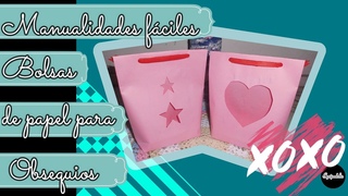 Diy 😍 Manualidades con papel y acetato 😍 😍 Como hacer bolsas de papel para regalo o cotillones.😍 😍