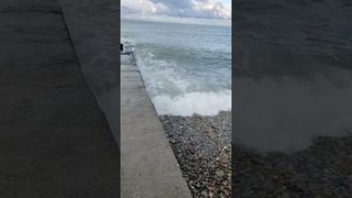 Как волнорез гасит набегающую волну #море #путешествие #отдых