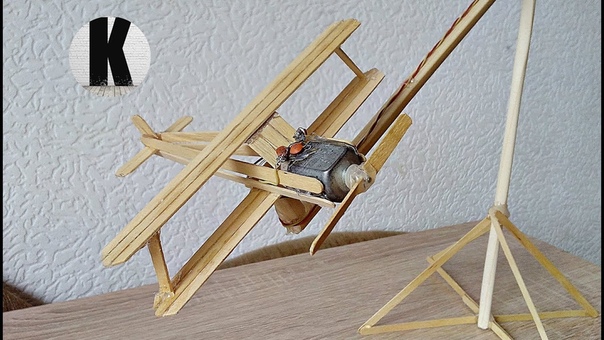 How to Make A Plane With DC Motor Toy popsicle sticks Plane