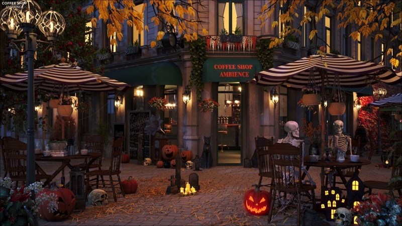 Halloween Jazz Coffee Shop Ambience with Dark Jazz and Fall Spooky