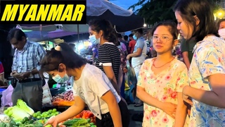 The Real Burmese Street Food and Life in Myanmar - Vibrant Yangon Evening