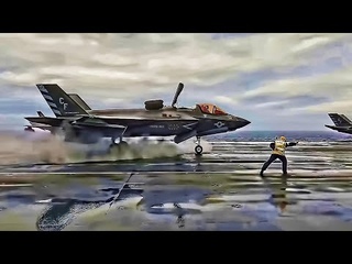 U.S. Marine F-35B Showing Its Capability During Rainy Takeoff on HMS Queen Elizabeth