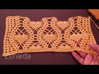 Punto De Corazones  Para Blusas,Bufandas,chalecos etc.