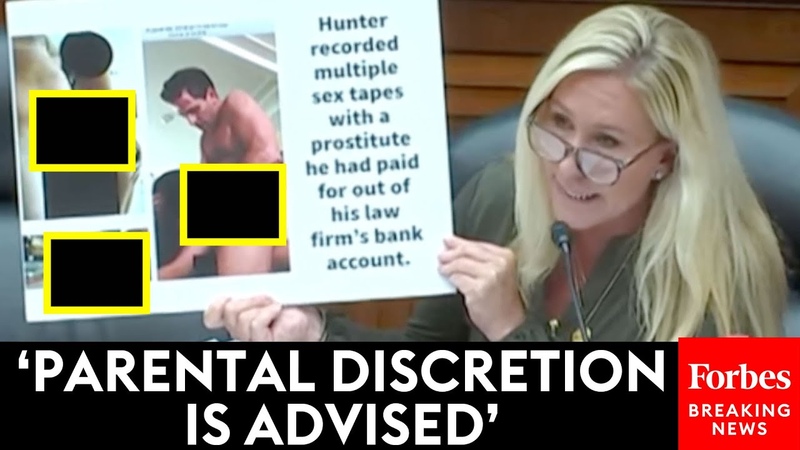 Marjorie Taylor Greene Showcases Explicit Hunter Biden Laptop Photos At IRS Whistleblower