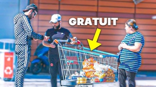 Offrir un Plein de COURSES aux personnes les plus gnreuses (Exprience Sociale)