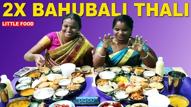 2 X BAHUBALI THALI Eating Challenge, Indian Veg Thali, Food Challenge, Little