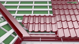 Cum se monteaza tigla metalica si accesoriile pe un acoperis complex  Umbrella dublu-modulara