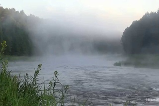 Природа. Река. Медитация. Релакс. Утро. Шум, звук,  воды. Туман. В лесу. Вилия.