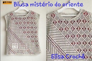 Versão destros:Blusa mistério do oriente em crochê (7° parte )# Elisa Crochê