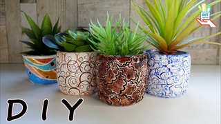 Переработка банок!!! Керамические кашпо diy