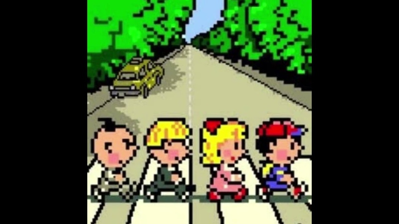 The Beatles Abbey Road but with the Earthbound Sound